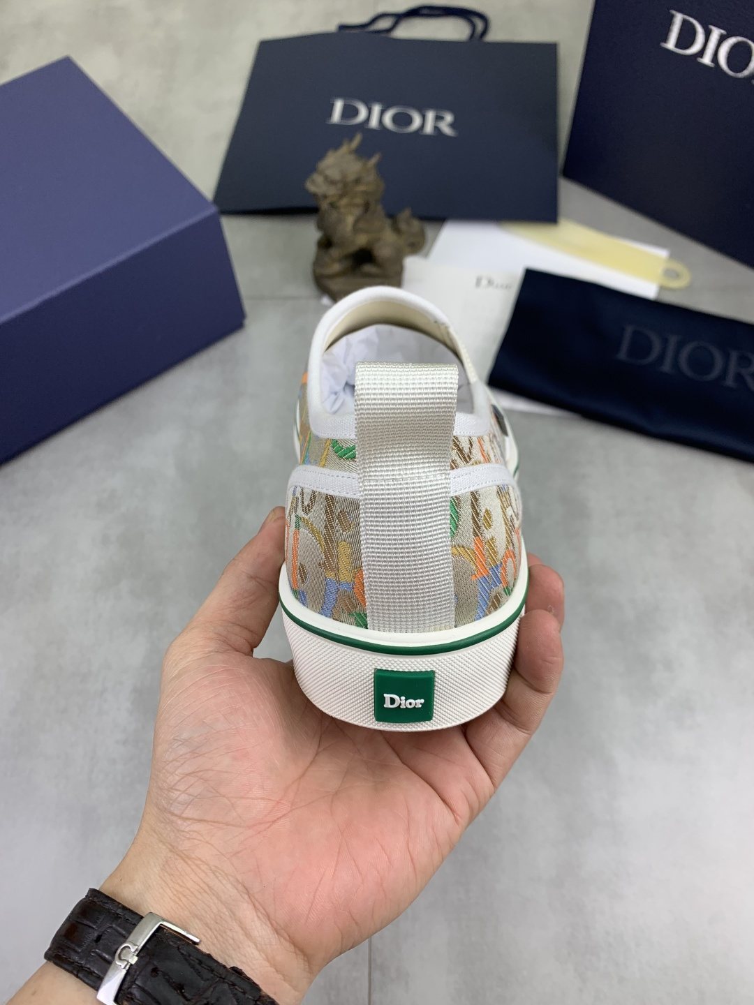 Dior Multicolor Canvas Slip-On Shoes