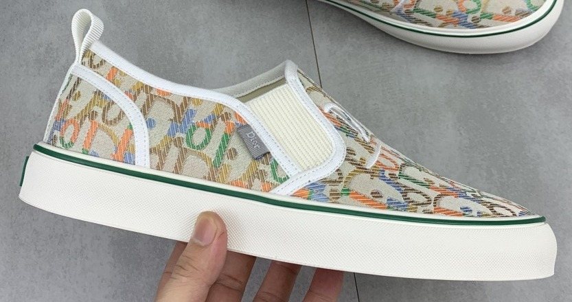 Dior Multicolor Canvas Slip-On Shoes