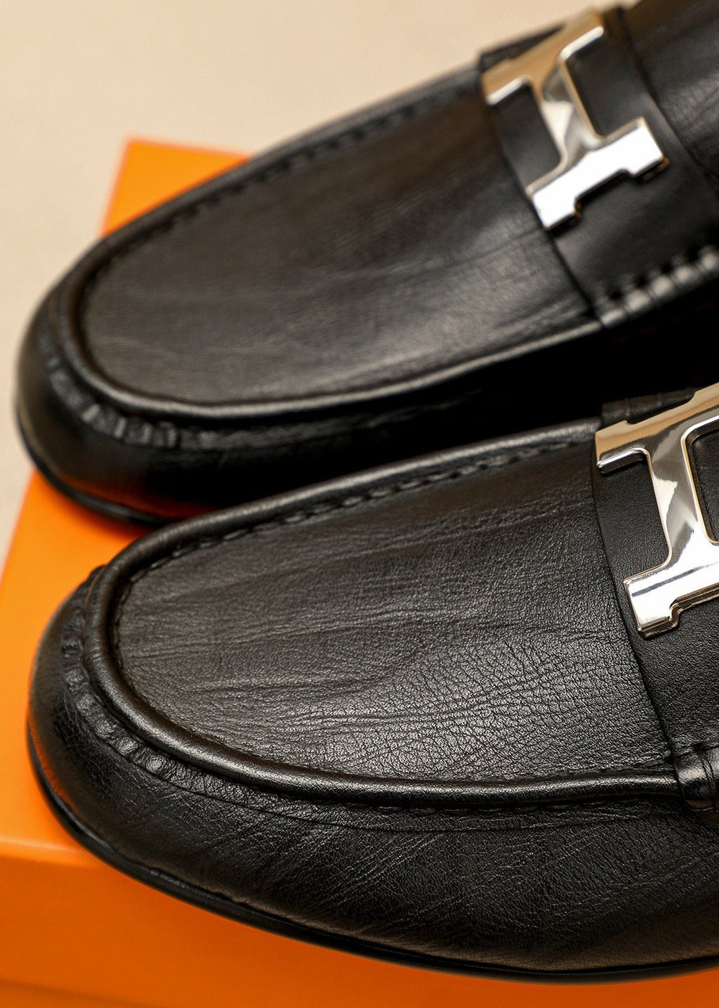 Hermès Black H-Hardware Loafers - Leather Lining