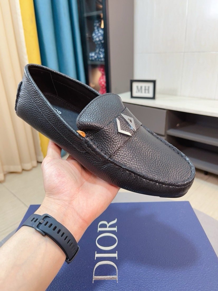 Dark Gray Pebbled Hardware Loafers