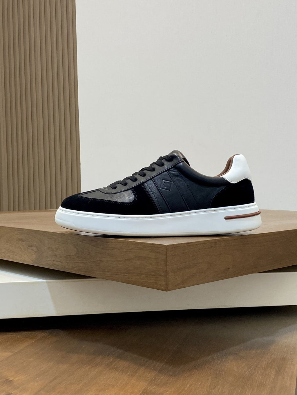 Loro Piana Men's Low-Top Sneakers - Layered Side Panels And Textured Detailing