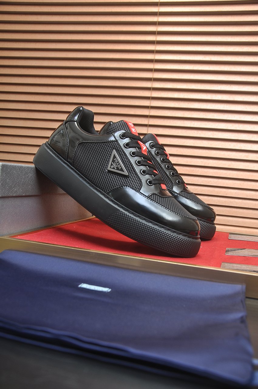 Prada Low-Top Panel Sneakers