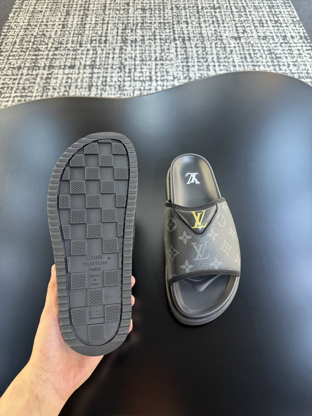 Louis Vuitton Monogram V Slide Sandals