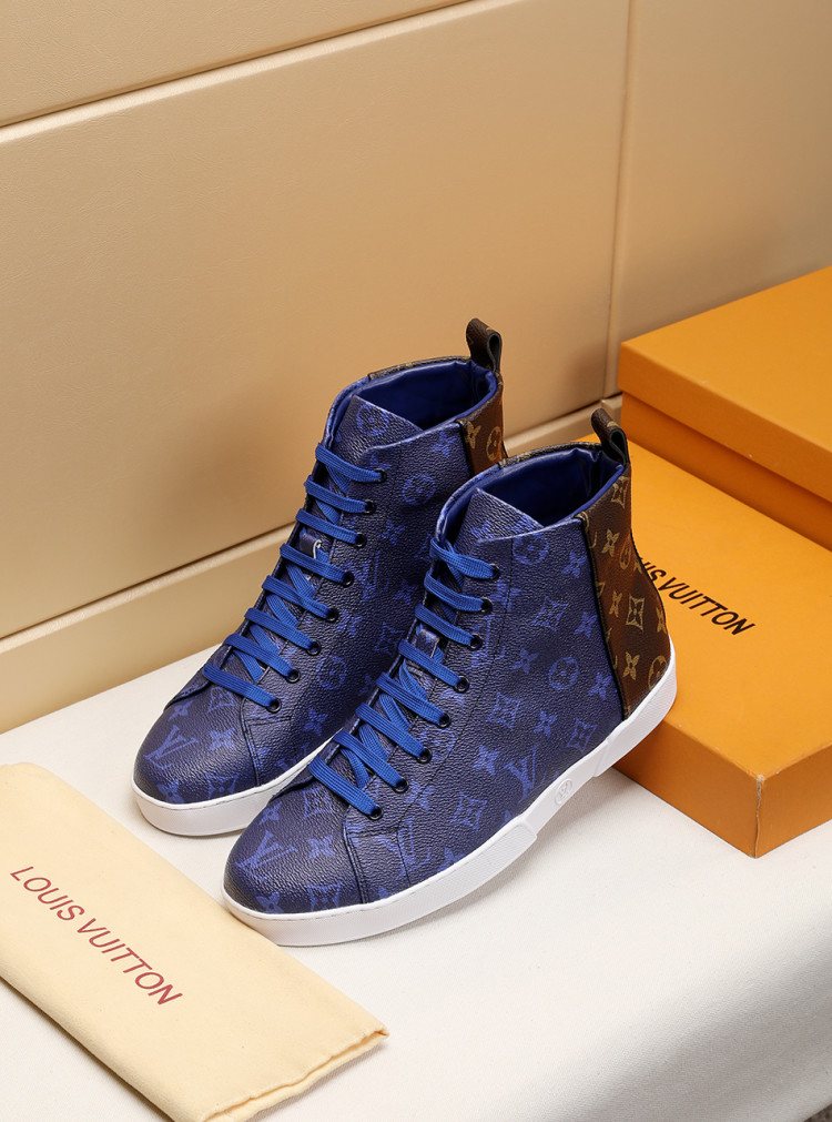 Louis Vuitton Monogram-Pattern High-Top Sneakers