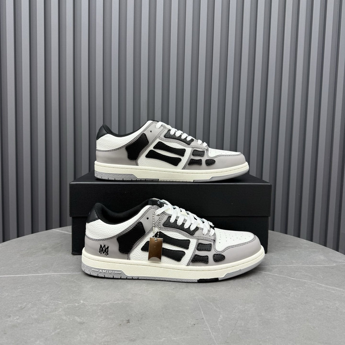 AMIRI Mint Green Paneled Low-Top Sneakers