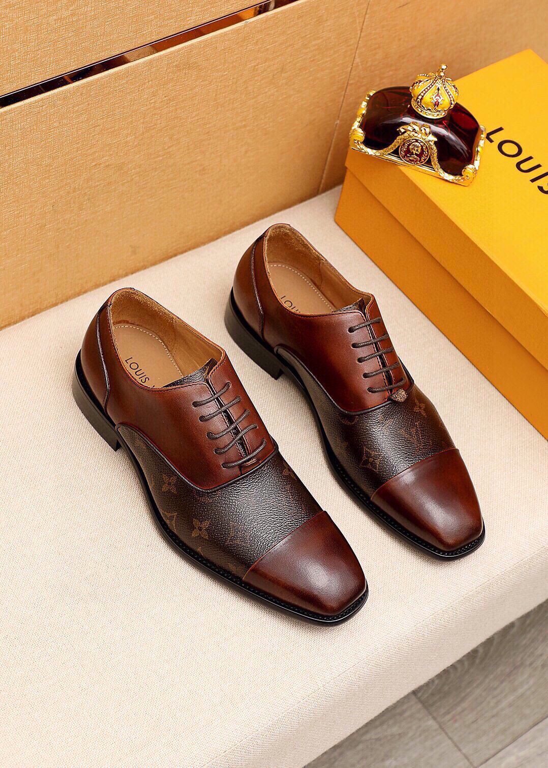 Louis Vuitton Men's Monogram Lace-Up Dress Shoes