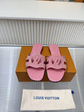 Louis Vuitton Cutout Logo Slide Sandals