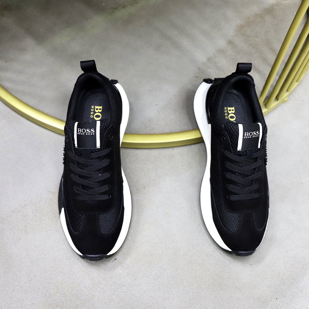 BOSS Men's Knit-Panel Low-Top Sneakers