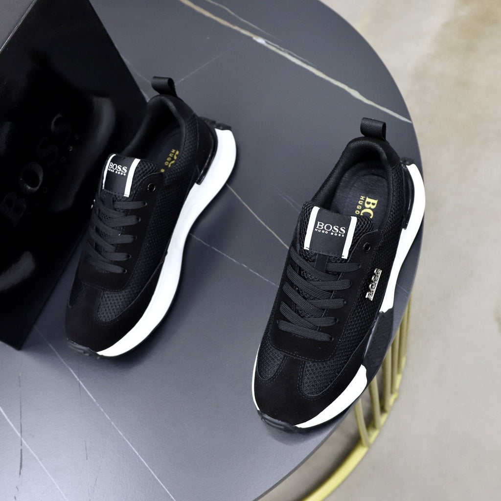 BOSS Men's Knit-Panel Low-Top Sneakers