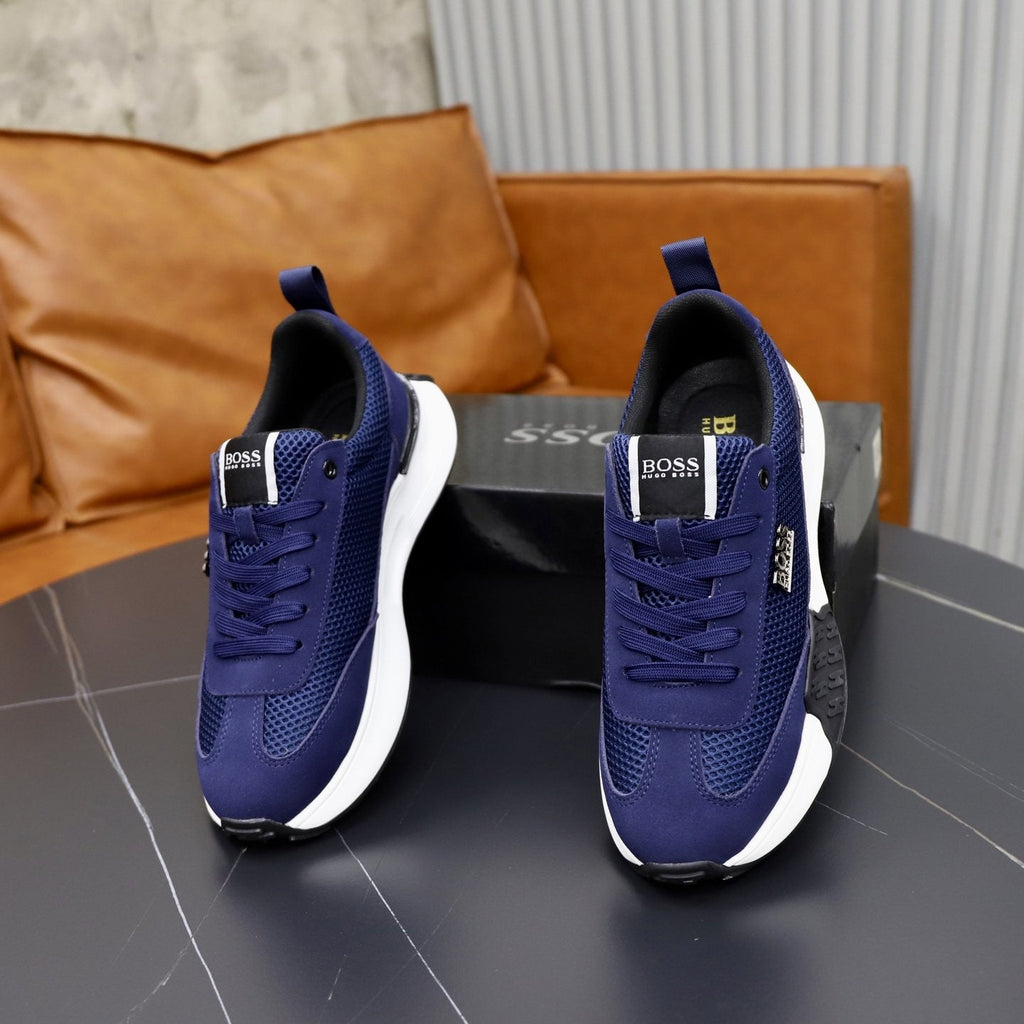 BOSS Men's Knit-Panel Low-Top Sneakers