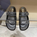 Dior Patterned Double-Strap Slide Sandals