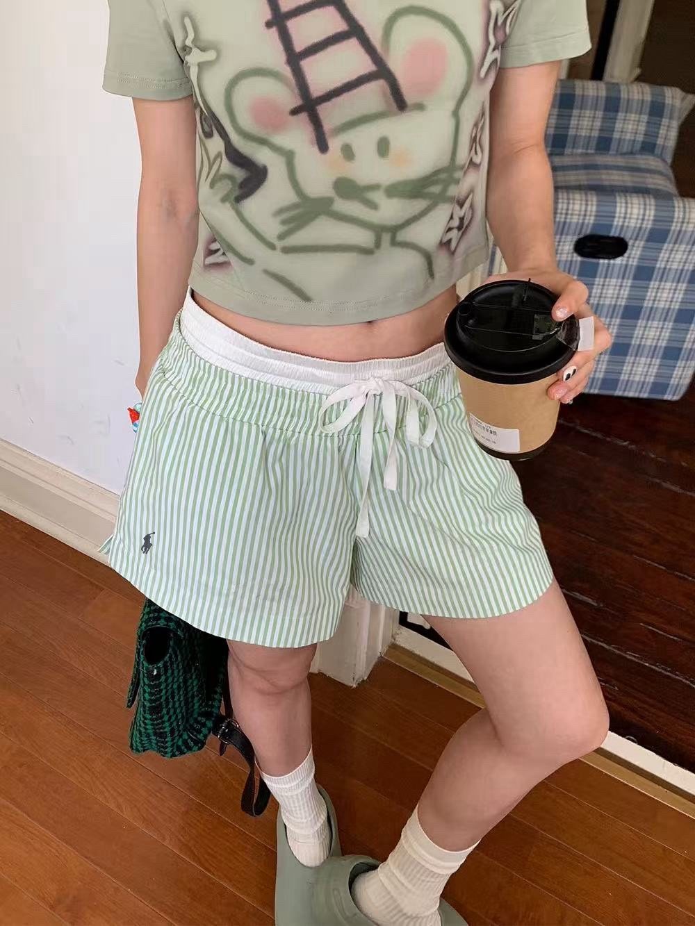 Ralph Lauren Striped Double-Waist Shorts