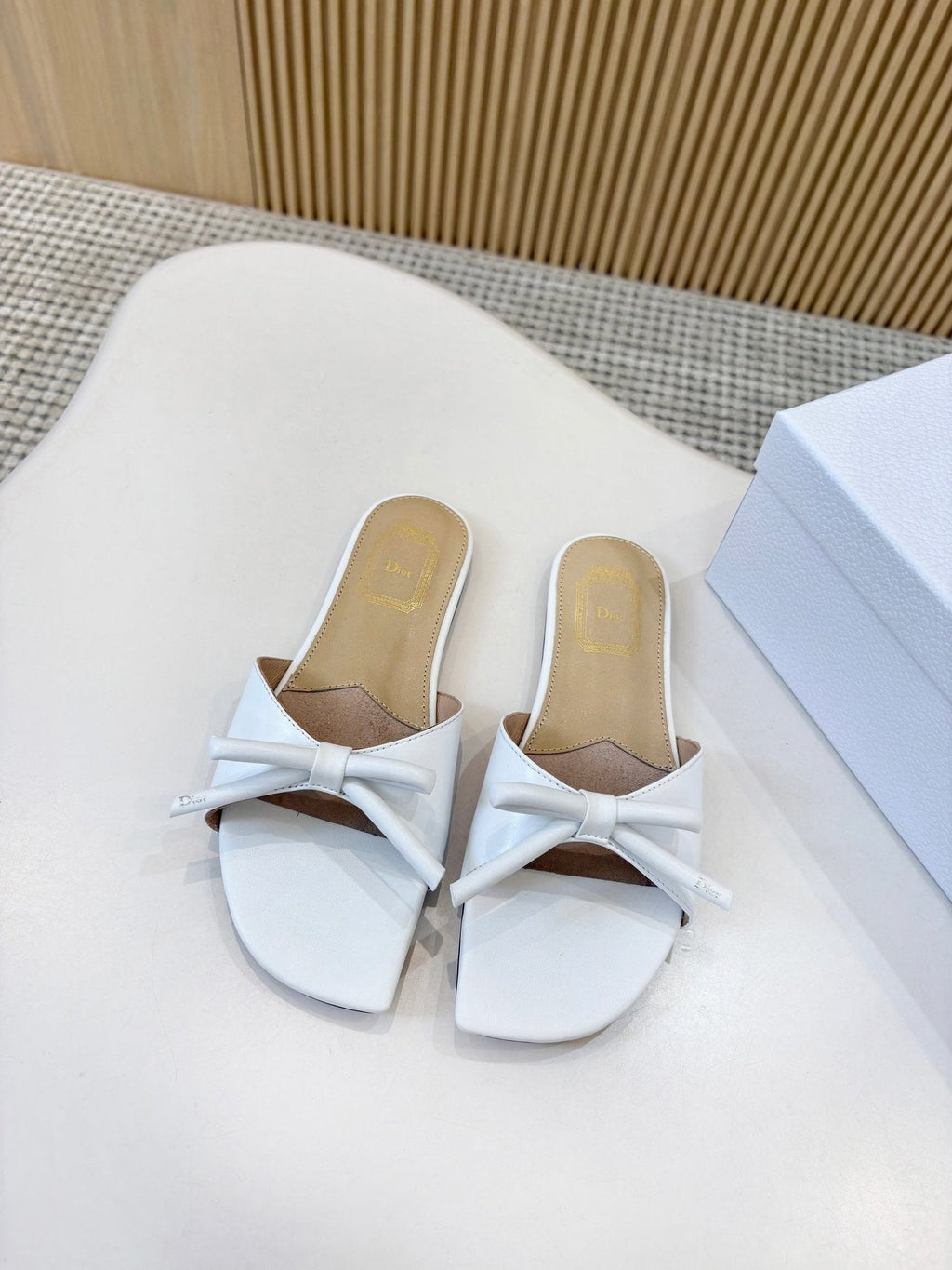 Dior Bow-Detail Slide Sandals