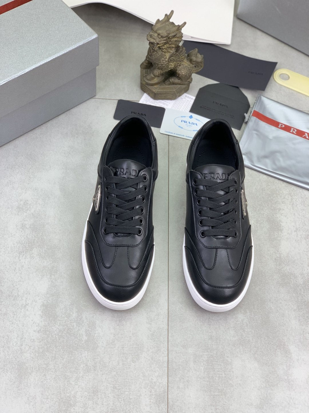 Prada Paneled Low-Top Sneakers