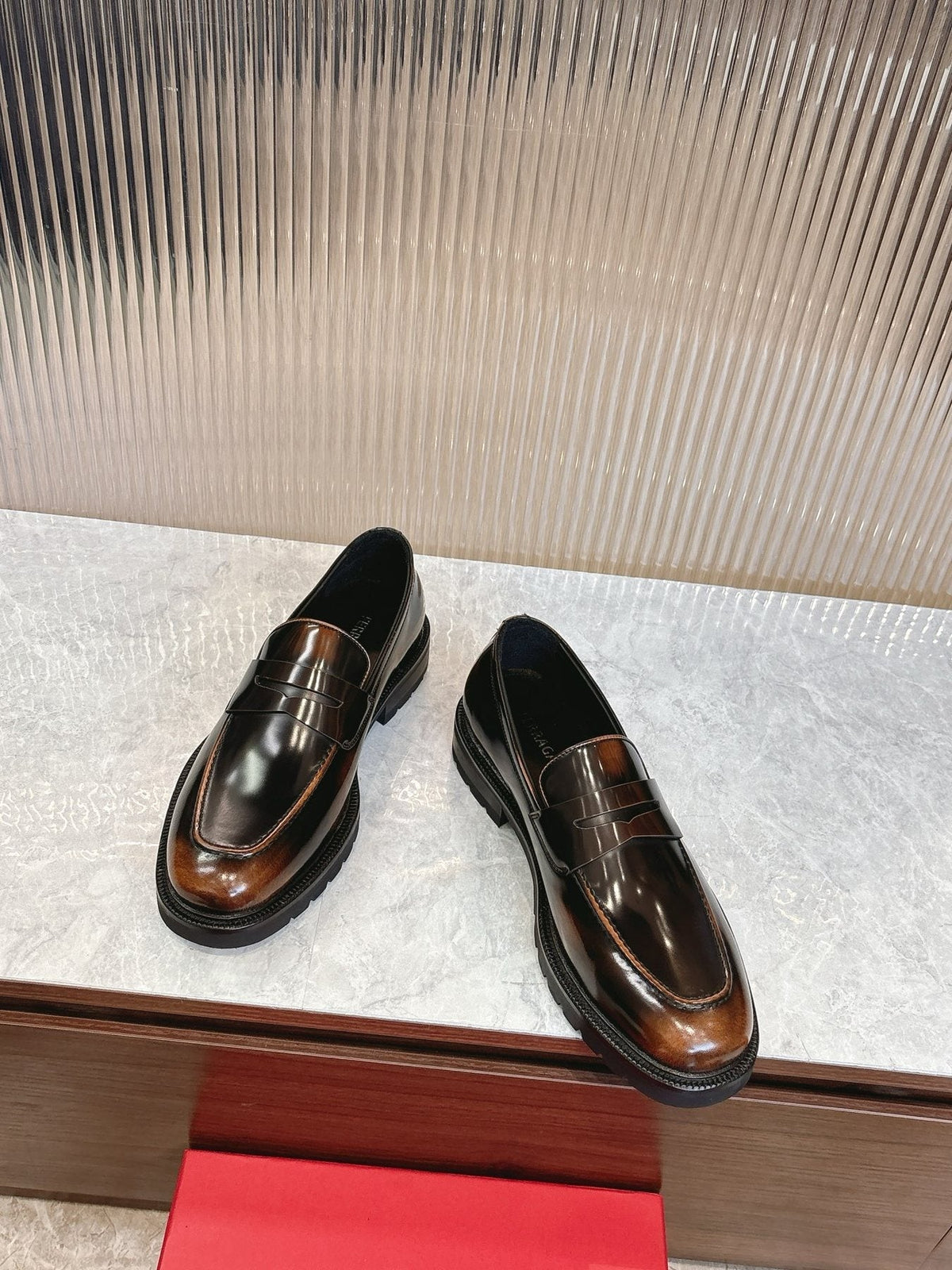 Ferragamo Black Leather Loafers