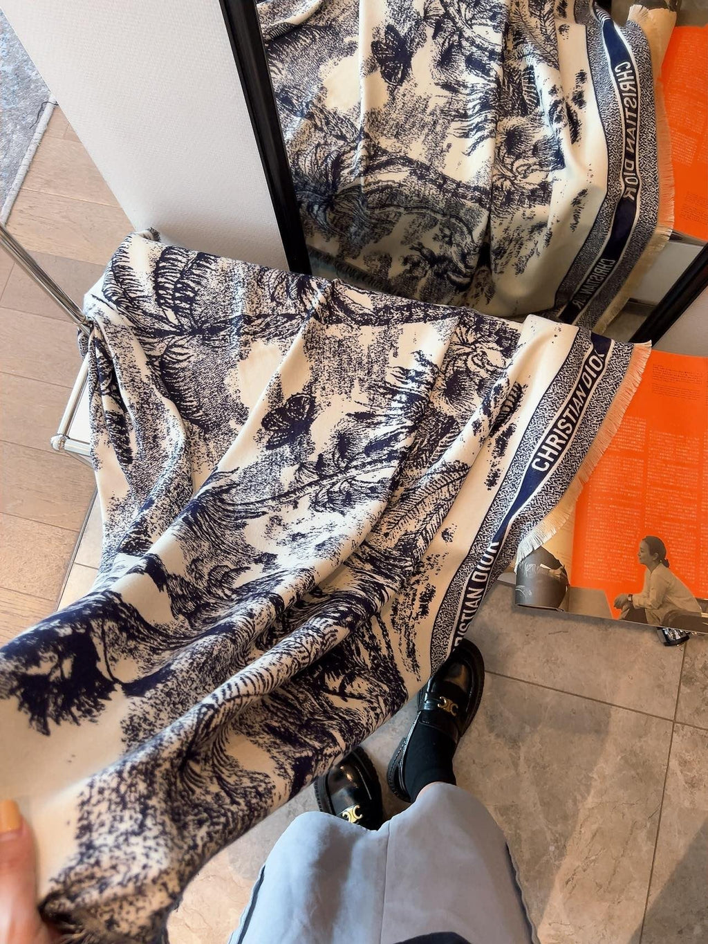Dior Botanical Print Square Scarf