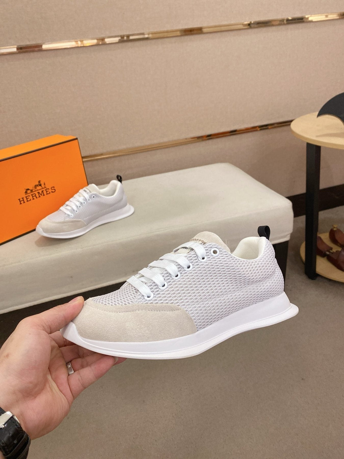 Hermès Mesh Low-Top Sneakers