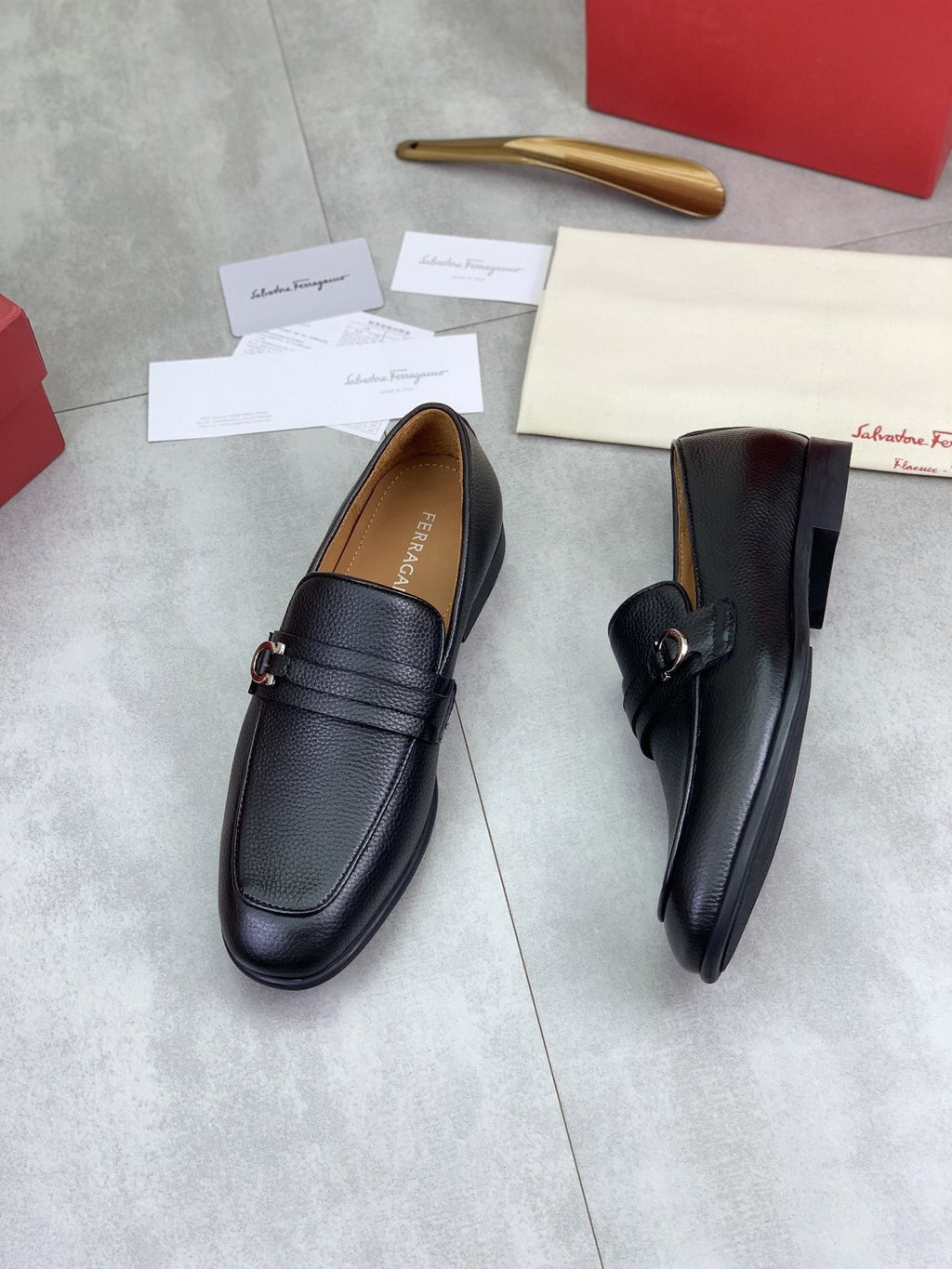 Ferragamo Men's Metal Bit Loafers - Low-Profile Heel