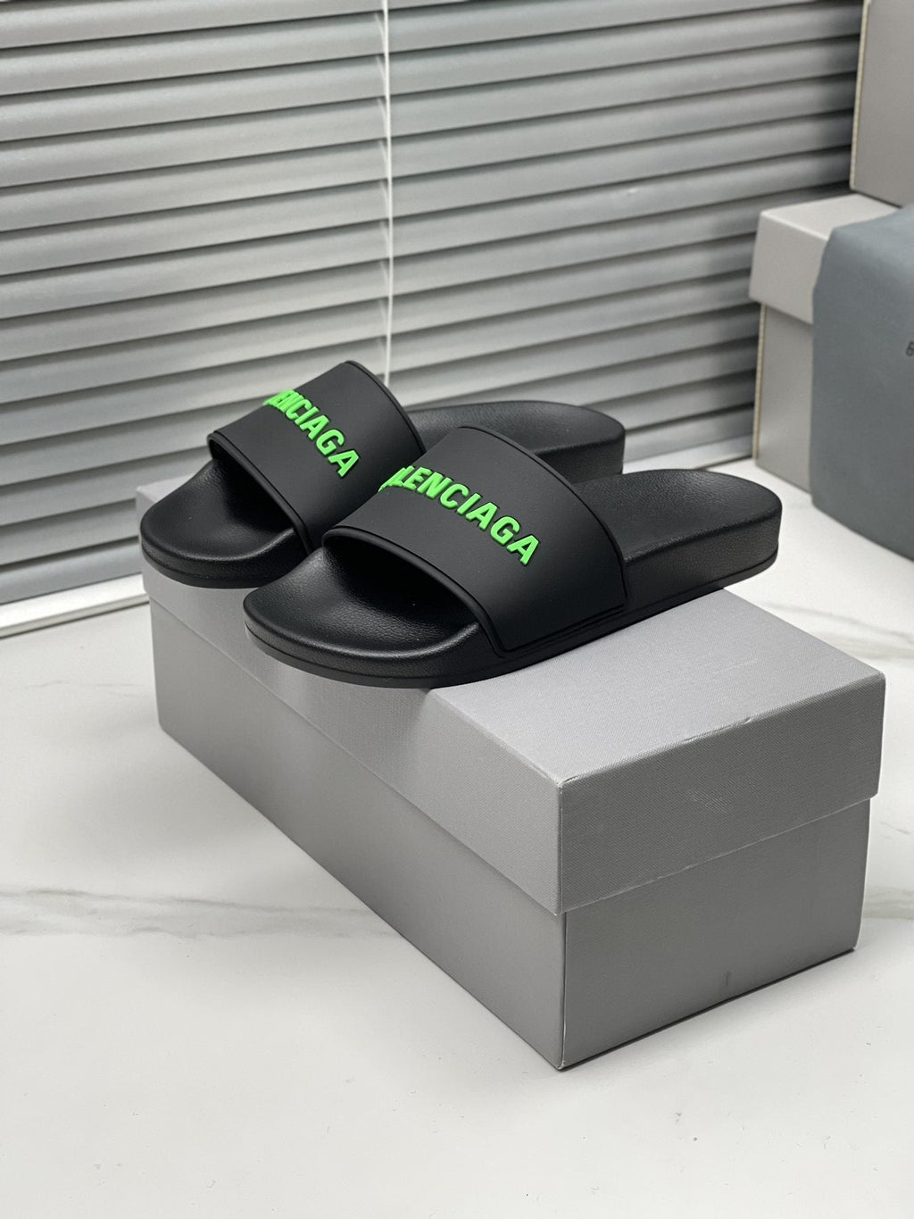 Balenciaga Logo Strap Slide Sandals
