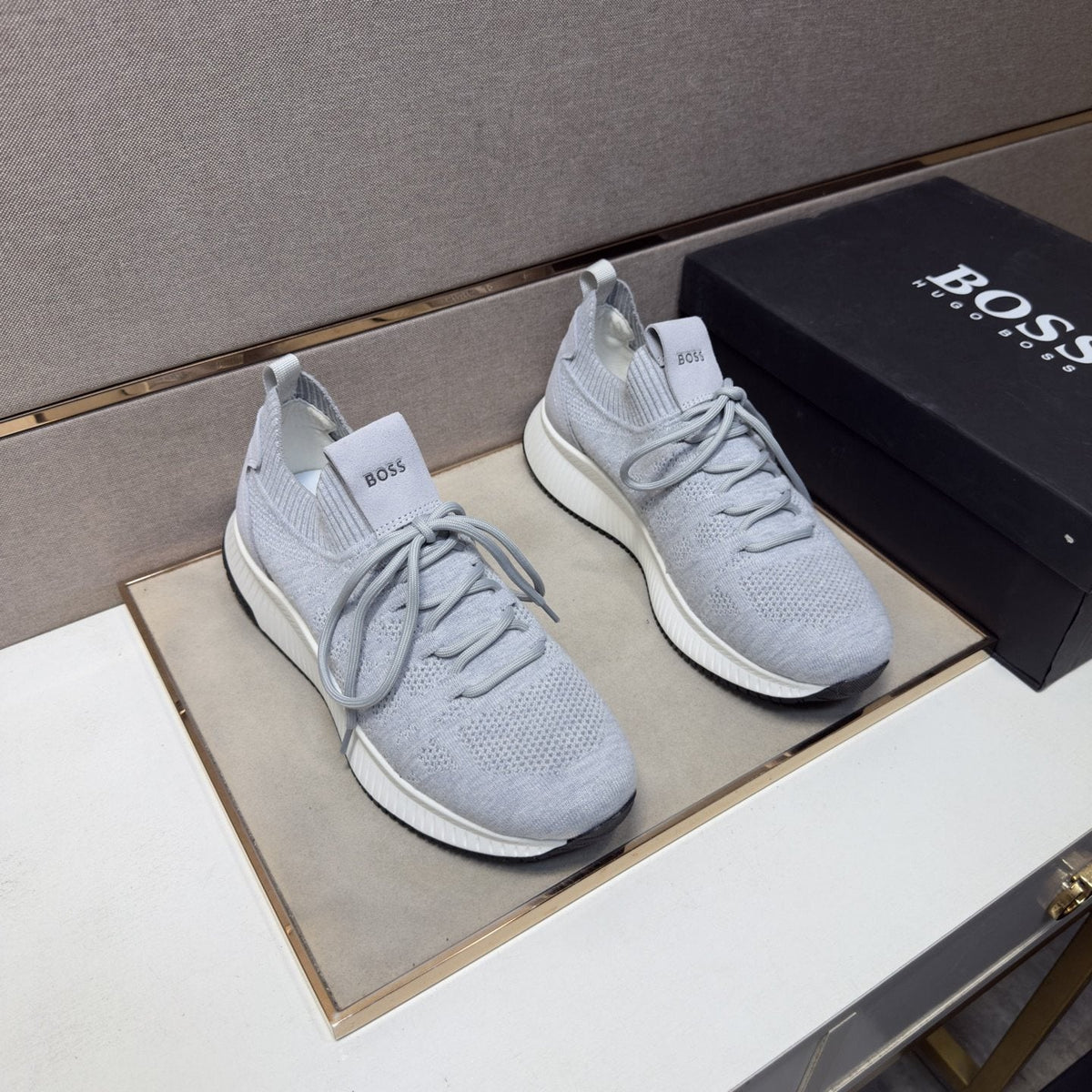 Hugo Boss Men's Knit Lace-Up Sneakers