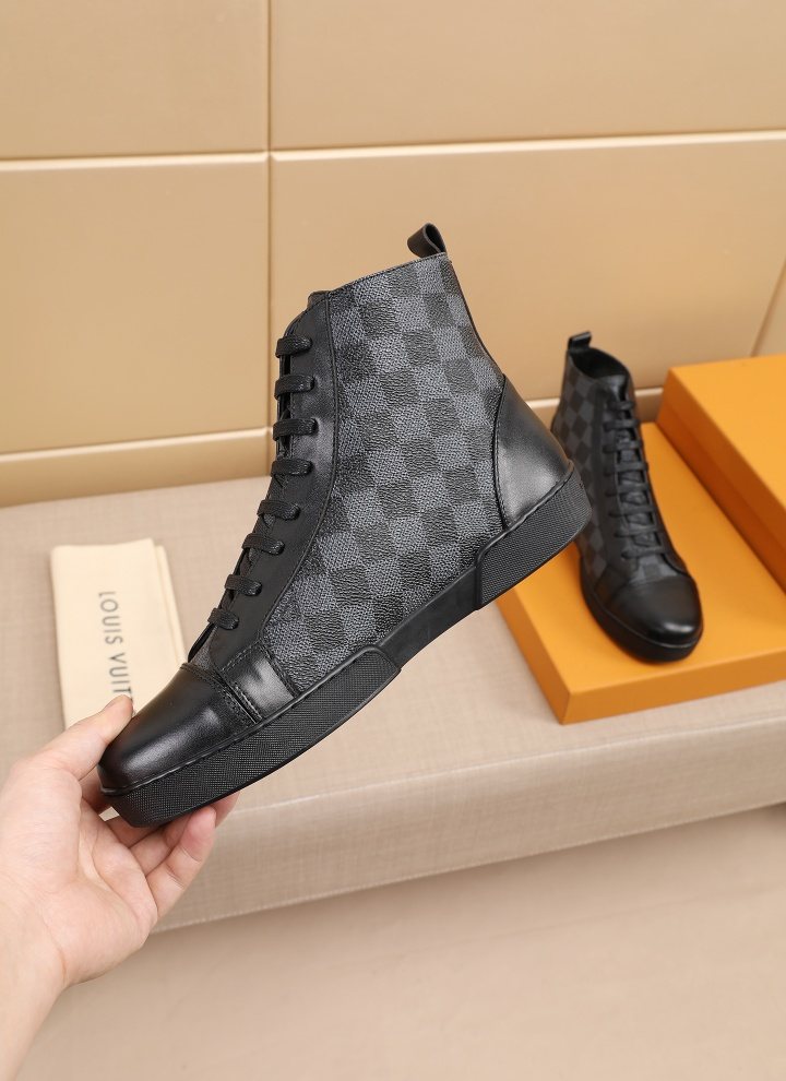 Louis Vuitton Checkerboard High-Top Boots