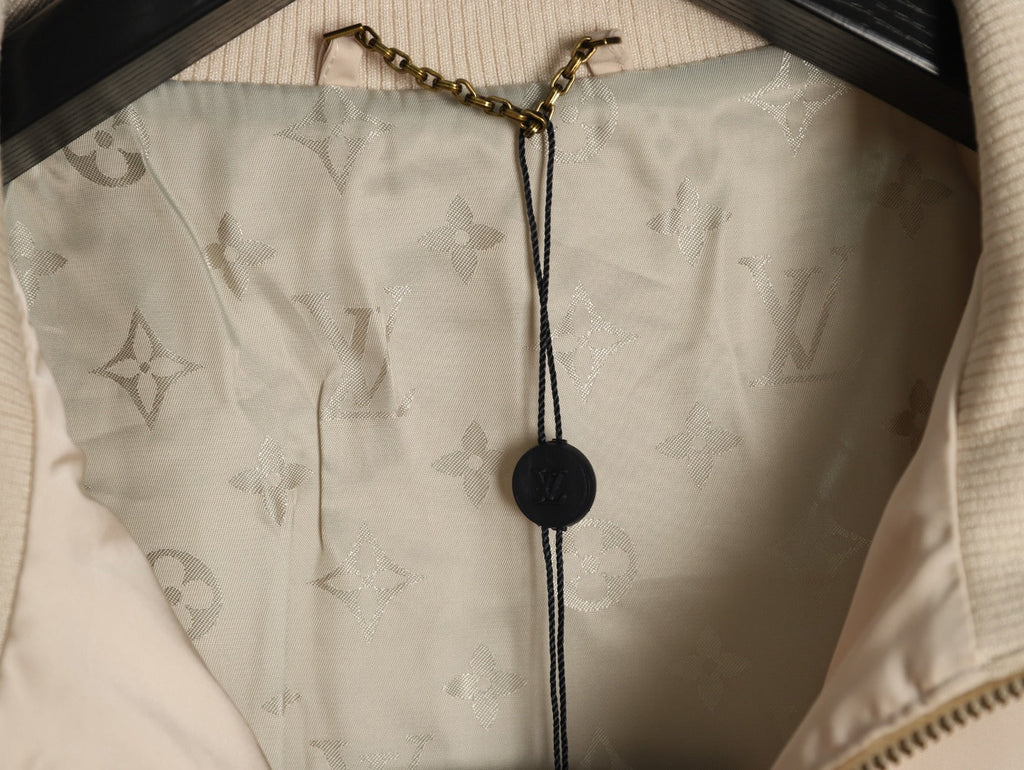 Louis Vuitton LV-Emblem Zip-Up Track Jacket - Light Beige